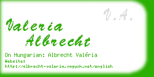 valeria albrecht business card